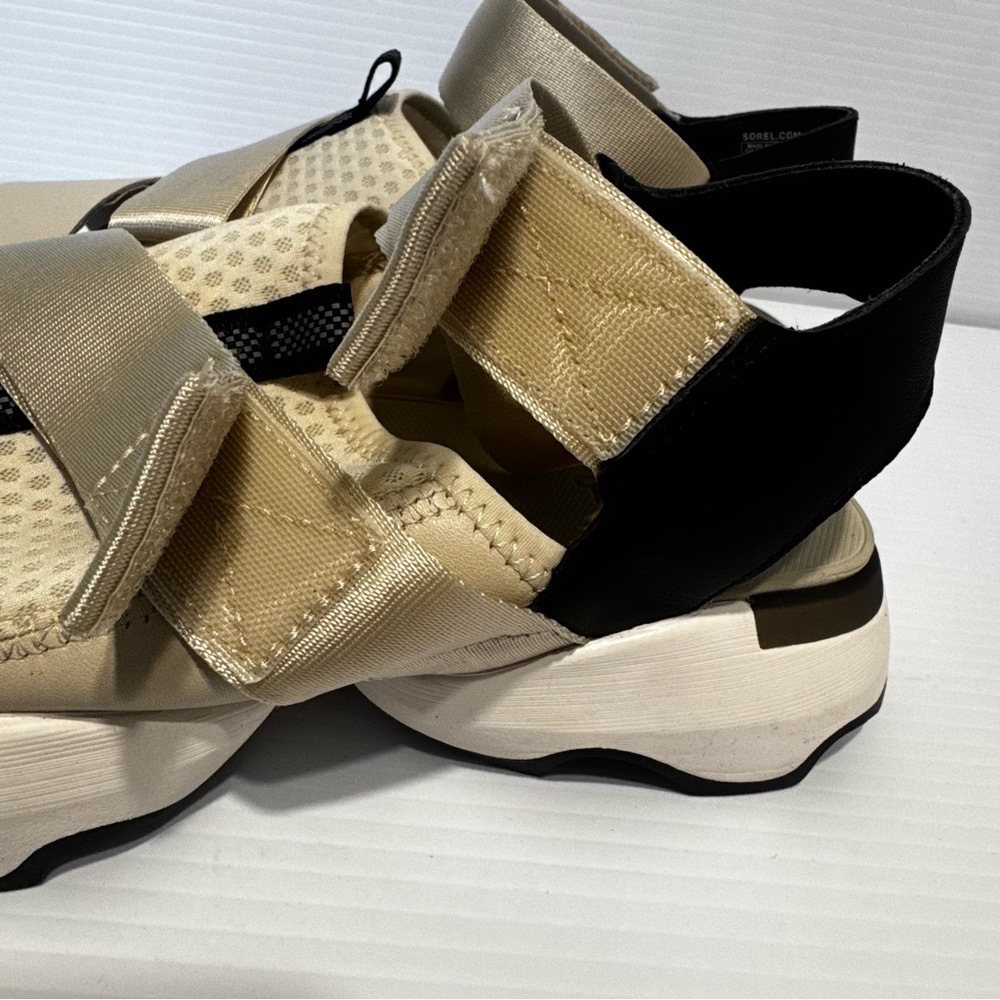 Sorel Kinetic Fawn Beige Strappy Platform Sandals Size 10 - Picture 5 of 14
